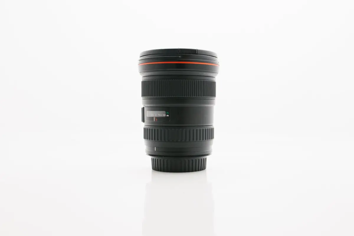 A close-up of a camera lens
